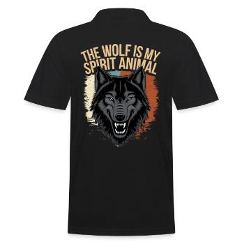 Wolf The Wolf Is My Spirit Animal - Men's Polo Shirt - black - Back - Kai (181cm)