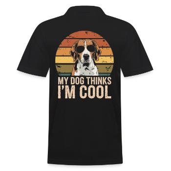 Beagle my dog thinks I'm cool - Men's Polo Shirt - black - Back - Kai (181cm)