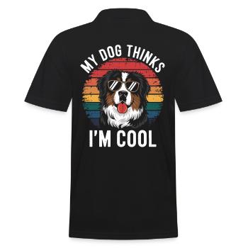 Bernese Mountain Dog My Dog Thinks I'm Cool - Men's Polo Shirt - black - Back - Kai (181cm)