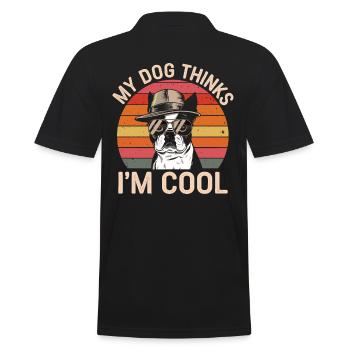 Boston Terrier My Dog Thinks I'm Cool - Men's Polo Shirt - black - Back - Kai (181cm)