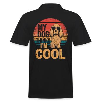 Allemand Mon chien pense que je suis cool - Polo Homme - noir - Dos - Kai (181cm)