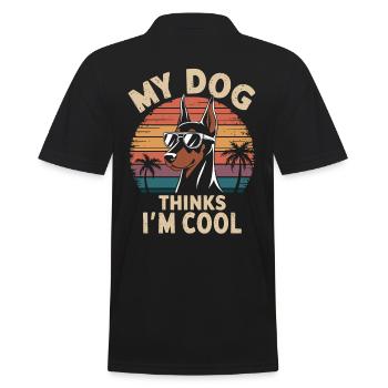 Doberman Pinscher Mon chien pense que je suis cool - Polo Homme - noir - Dos - Kai (181cm)