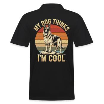Berger allemand Mon chien pense que je suis cool - Polo Homme - noir - Dos - Kai (181cm)