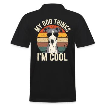 Greyhound my dog thinks I'm cool - Men's Polo Shirt - black - Back - Kai (181cm)