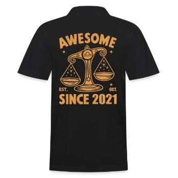 Balance Zodiaque Anniversaire Octobre 2021 Génial - Polo Homme - noir - Dos - Kai (181cm)