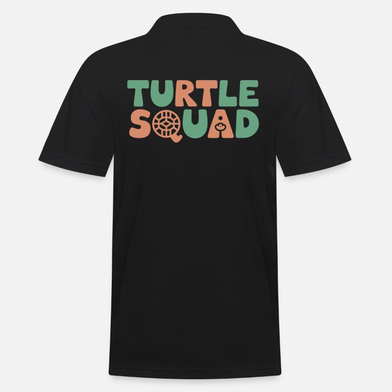 Turtle Groups Design Turtle Squad - Men's Polo Shirt - black
