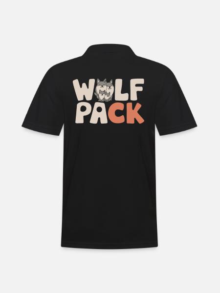 Wolf Group Design Wolf Pack - Men's Polo Shirt - black