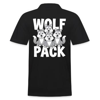 Wolf Group Design Wolf Pack - Men's Polo Shirt - black - Back - Kai (181cm)
