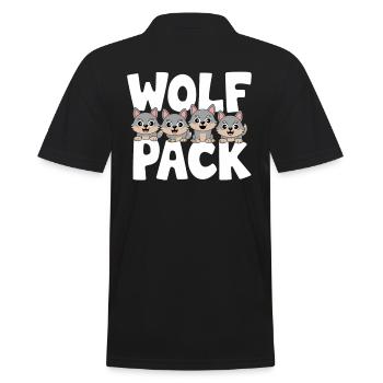 Wolf Group Design Wolf Pack - Men's Polo Shirt - black - Back - Kai (181cm)