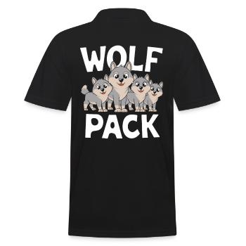 Wolf Group Design Wolf Pack - Men's Polo Shirt - black - Back - Kai (181cm)