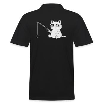 Chat avec des lunettes de soleil pêche - Polo Homme - noir - Dos - Kai (181cm)