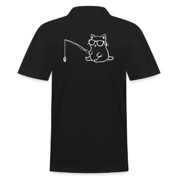 Chat avec des lunettes de soleil pêche - Polo Homme - noir - Dos - Kai (181cm)
