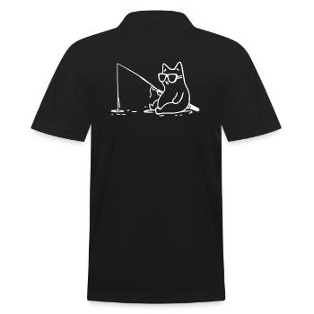 Chat avec des lunettes de soleil pêche - Polo Homme - noir - Dos - Kai (181cm)