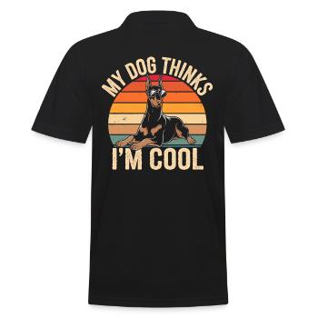 Doberman Pinscher Mon chien pense que je suis cool - Polo Homme - noir - Dos - Kai (181cm)