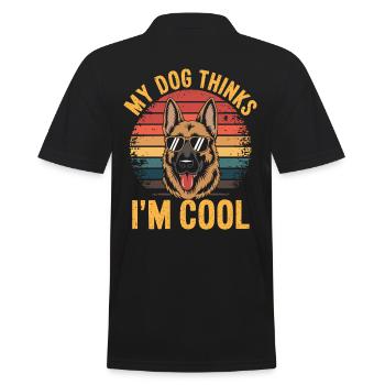 Berger allemand Mon chien pense que je suis cool - Polo Homme - noir - Dos - Kai (181cm)