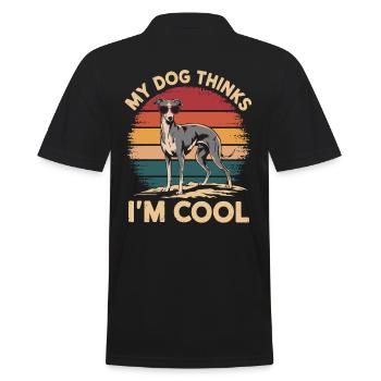 Greyhound my dog thinks I'm cool - Men's Polo Shirt - black - Back - Kai (181cm)