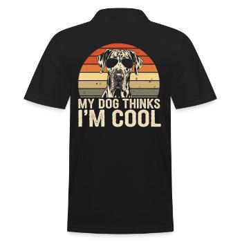 Deutsche Dogge Mein Hund Denkt Das Ich Cool Bin - Männer Poloshirt - Schwarz - Hinten - Kai (181cm)