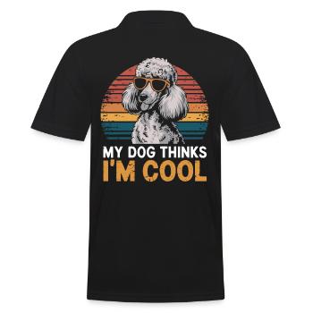 Poodle my dog thinks I'm cool - Men's Polo Shirt - black - Back - Kai (181cm)