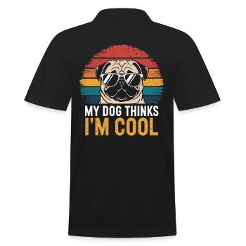 Carlin mon chien pense que je suis cool - Polo Homme - noir - Dos - Kai (181cm)