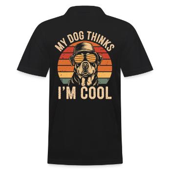 Rottweiler My dog thinks I'm cool - Men's Polo Shirt - black - Back - Kai (181cm)