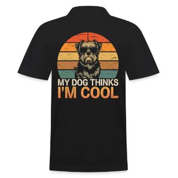 Shi shitzu mon chien pense que je suis cool - Polo Homme - noir - Dos - Kai (181cm)