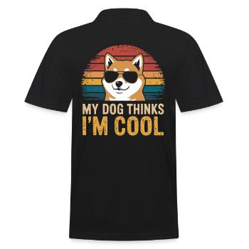 Shiba Inu Mon chien pense que je suis cool - Polo Homme - noir - Dos - Kai (181cm)