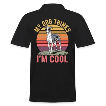 Whippet Mein Hund Denkt Das Ich Cool Bin - Männer Poloshirt - Schwarz - Hinten - Kai (181cm)