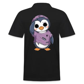 Pingouin Zombie Halloween Effrayant Mignon - Polo Homme - noir - Dos - Kai (181cm)