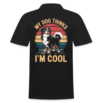 Bernese Mountain Dog My Dog Thinks I'm Cool - Men's Polo Shirt - black - Back - Kai (181cm)