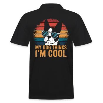 Boston Terrier My Dog Thinks I'm Cool - Men's Polo Shirt - black - Back - Kai (181cm)