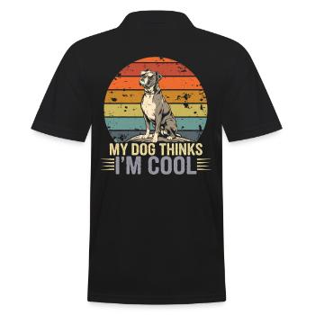 Boxer Dog My Dog Thinks I'm Cool - Men's Polo Shirt - black - Back - Kai (181cm)