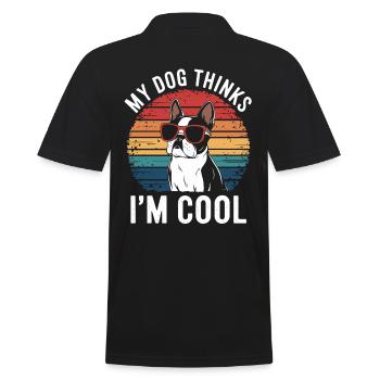 Boston Terrier My Dog Thinks I'm Cool - Men's Polo Shirt - black - Back - Kai (181cm)