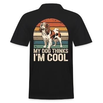 Cavalier Spaniel My Dog Thinks I'm Cool - Men's Polo Shirt - black - Back - Kai (181cm)