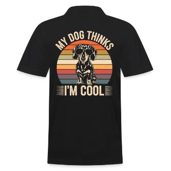 Dachshund my dog thinks I'm cool - Men's Polo Shirt - black - Back - Kai (181cm)