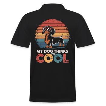 Dachshund my dog thinks I'm cool - Men's Polo Shirt - black - Back - Kai (181cm)