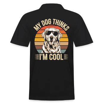 Golden Retriever Mon chien pense que je suis cool - Polo Homme - noir - Dos - Kai (181cm)