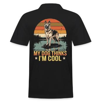 Berger allemand Mon chien pense que je suis cool - Polo Homme - noir - Dos - Kai (181cm)