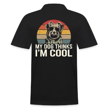 Havanese dog my dog thinks I'm cool - Men's Polo Shirt - black - Back - Kai (181cm)