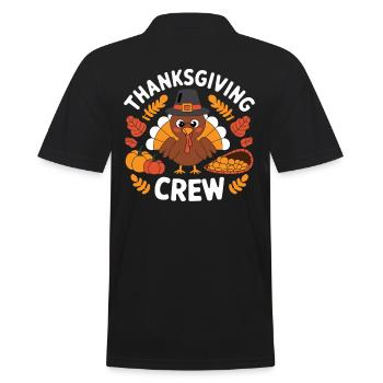 Thanksgiving Crew Sweet Turkey Harvest - Men's Polo Shirt - black - Back - Kai (181cm)