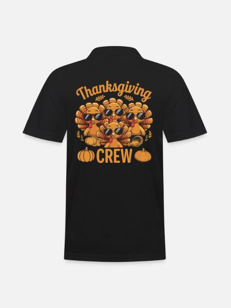 Thanksgiving Crew Sweet Turkeys - Men's Polo Shirt - black