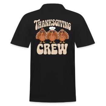 Thanksgiving Crew Funny Turkeys - Men's Polo Shirt - black - Back - Kai (181cm)