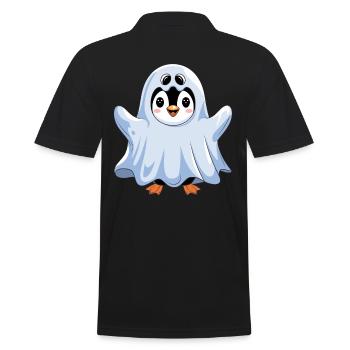 Mignon pingouin Halloween fantôme - Polo Homme - noir - Dos - Kai (181cm)