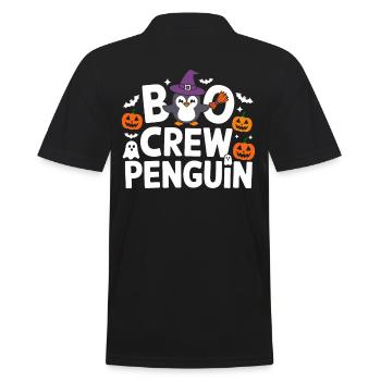 Boo Crew Pinguin Halloween - Männer Poloshirt - Schwarz - Hinten - Kai (181cm)
