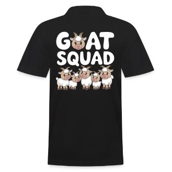 Ziege Gruppen Design Ziege Squad - Männer Poloshirt - Schwarz - Hinten - Kai (181cm)