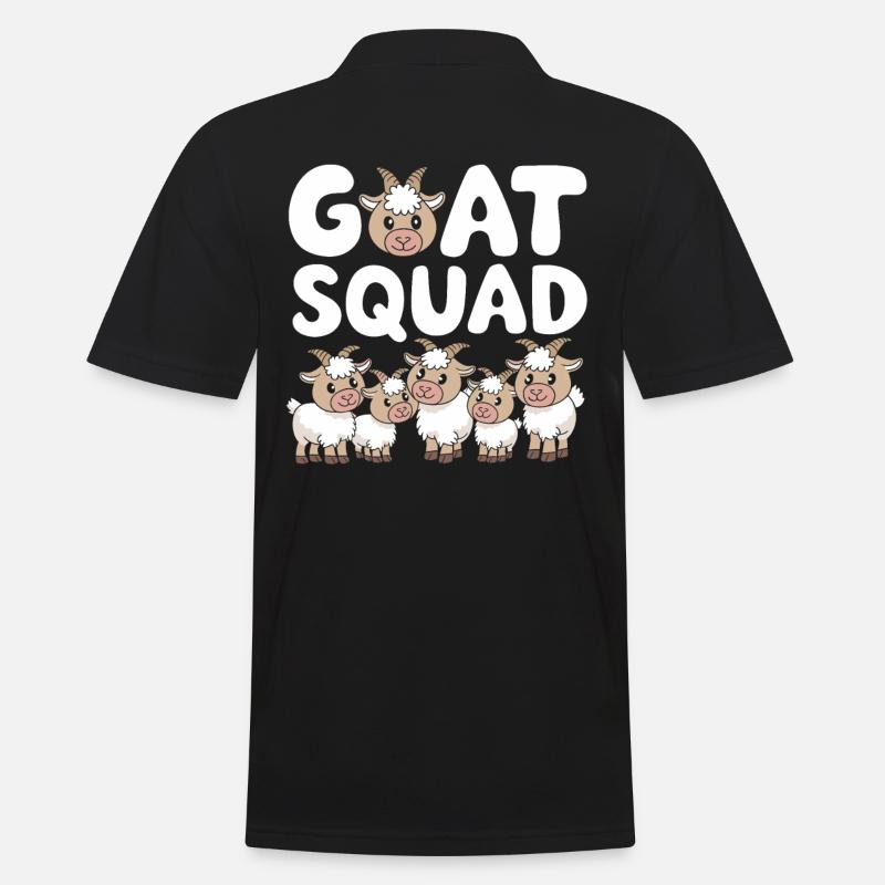 Ziege Gruppen Design Ziege Squad - Männer Poloshirt - Schwarz