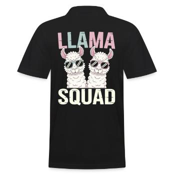 Llama Group Design Lama Squad - Men's Polo Shirt - black - Back - Kai (181cm)