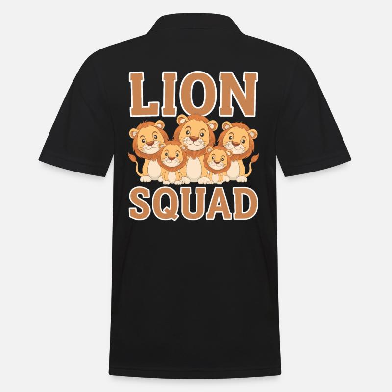 Löwe Gruppen Design Löwe Squad - Männer Poloshirt - Schwarz