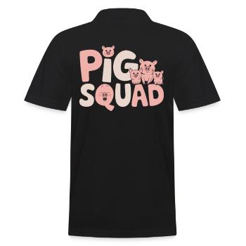 Schwein Gruppen Design Schwein Urlaub Bauernhof - Männer Poloshirt - Schwarz - Hinten - Kai (181cm)