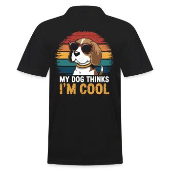 Beagle mon chien pense que je suis cool - Polo Homme - noir - Dos - Kai (181cm)