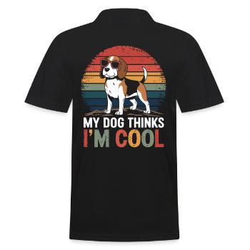 Beagle mon chien pense que je suis cool - Polo Homme - noir - Dos - Kai (181cm)